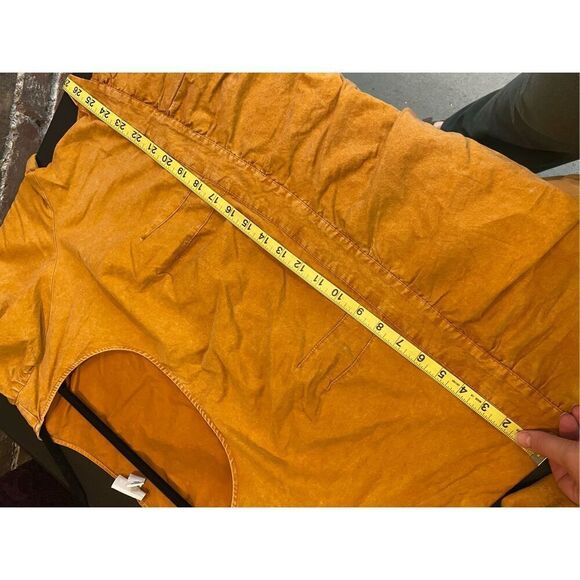 AVA & VIV Pumpkin Burnt Orange 100% Cotton Scoop Neck 3/4 Puff Sleeve Knee-lengt - Picture 10 of 14